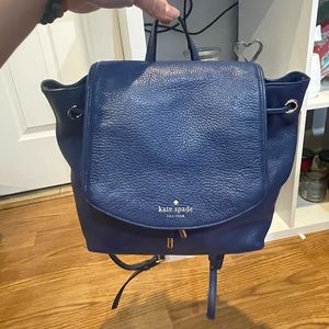 Kate Spade Blue Pebbled Leather Backpack